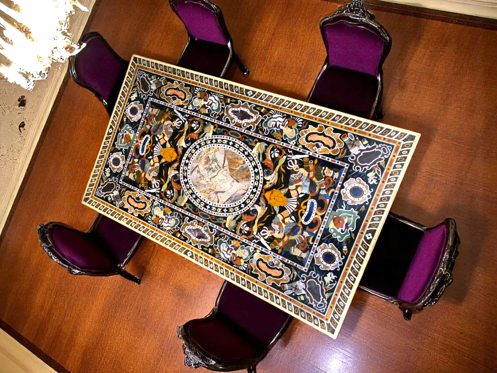 Elegant Stone Top Dining Table – Perfect for Any Dining Room
